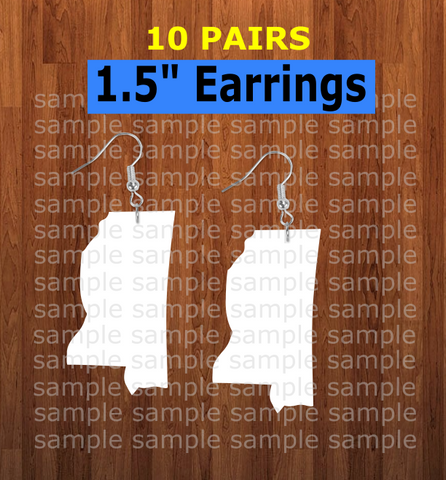 Mississippi earrings size 1.5 inch - BULK PURCHASE 10pair