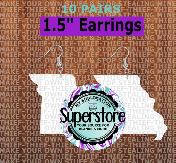 Missouri - earrings size 1.5 inch - BULK PURCHASE 10pair