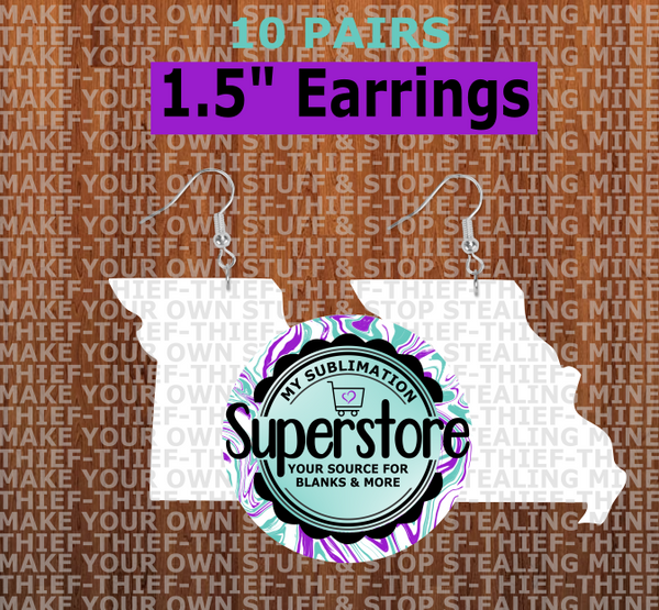 Missouri - earrings size 1.5 inch - BULK PURCHASE 10pair