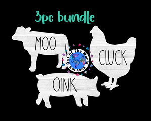 Digital download - 3pc bundle - moo - cluck - oink set  - made for our sub blanks