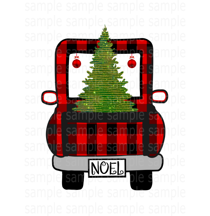 (Instant Print) Digital Download - Plaid Noel truck