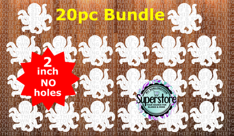 2 inch - Octopus - (great for badge reels & hairbow centers)