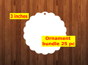 Scalloped round shape 10pc or 25 pc  Ornament Bundle Price