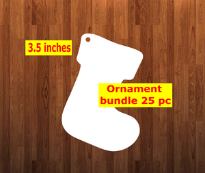 Stocking shape 10pc or 25 pc  Ornament Bundle Price