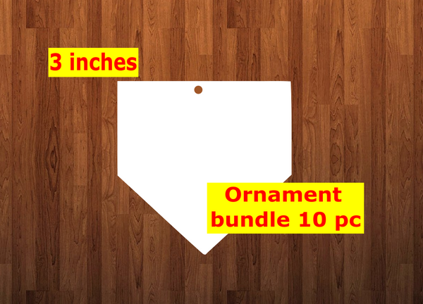 Baseball home plate shape 10pc or 25 pc Ornament Bundle Price
