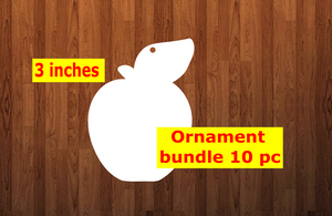 Apple shape 10pc or 25 pc Ornament Bundle Price