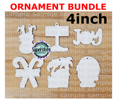 6pc - 4inch Christmas ornament bundle - New shapes for 2022