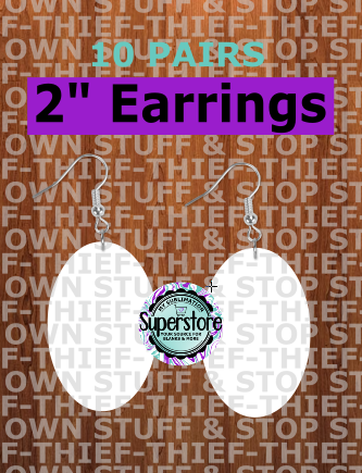 Oval - earrings size 2 inch - BULK PURCHASE 10pair
