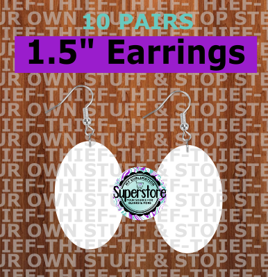 Oval - earrings size 1.5 inch - BULK PURCHASE 10pair
