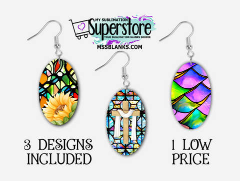 Digital Download - 3pc oval glass design - made for our blanks