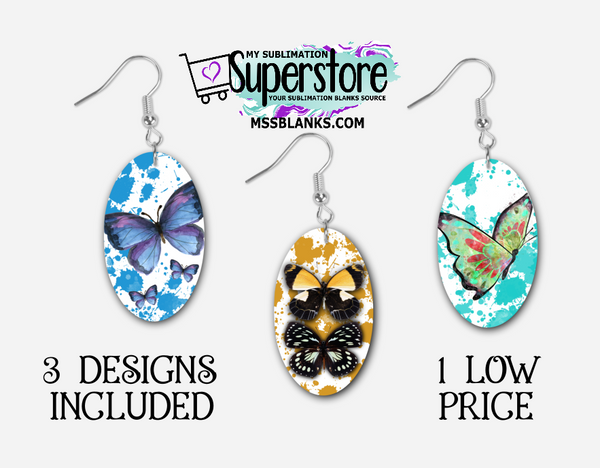 Digital Download - 3pc oval butterfly design - made for our blanks