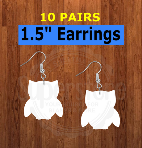 Owl earrings size 1.5 inch - BULK PURCHASE 10pair