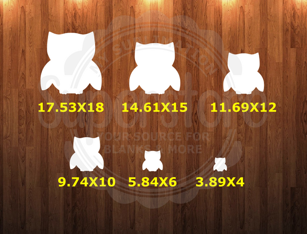 With holes - Owl shape - 6 different sizes - Sublimation Blanks