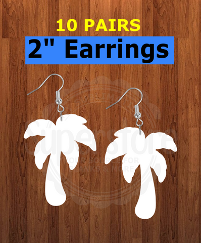 Palm tree earrings size 2inch -  BULK PURCHASE 10pair