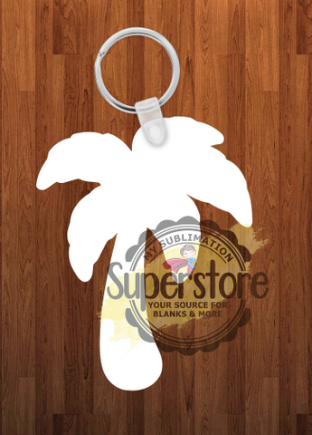 Palm tree Keychain - Single sided or double sided  -  Sublimation Blank