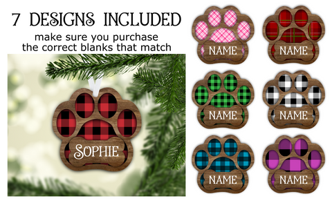 Digital Download -  7pc Paw print bundle - make sure you purchase the correct blanks