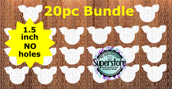 1.5 inch - Pig Head  - (great for badge reels & hairbow centers)