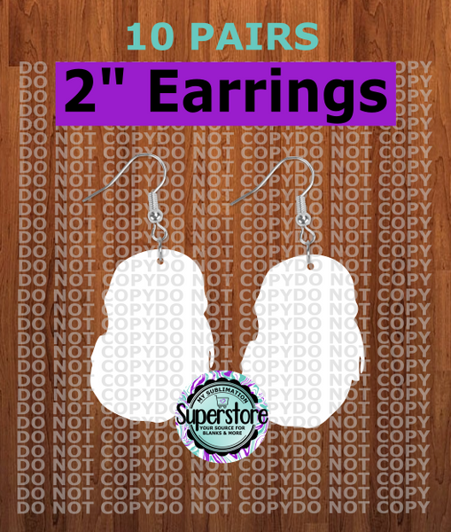 **NEW** Pirate Santa - earrings size 2 inch - BULK PURCHASE 10pair