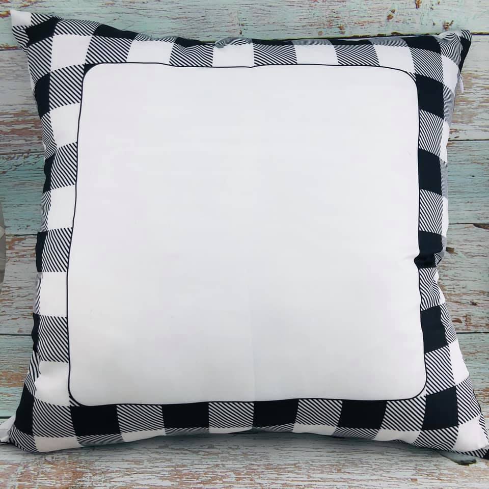 Plaid pillows black &white - single or 10 pc bulk option