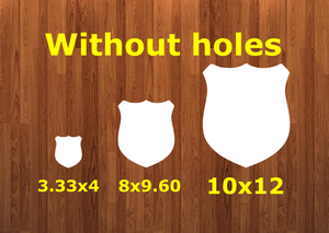 WithOUT holes - Police badge - shield Door - Wall Hanger - 3 sizes to choose from -  Sublimation Blank  - 1 sided  or 2 sided options