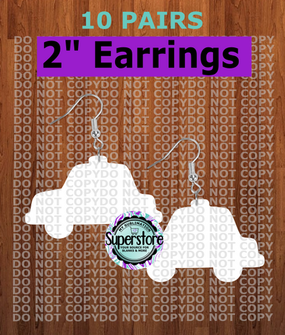 Police car - earrings size 2 inch - BULK PURCHASE 10pair