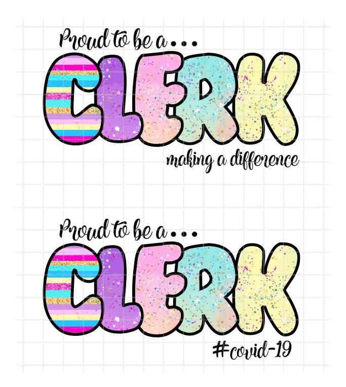 (Instant Print) Digital Download - Proud to be a clerk (bundle of 2pc)