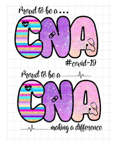 (Instant Print) Digital Download - Proud to be a CNA (bundle of 2pc)