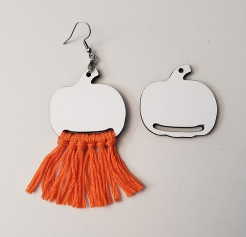 Pumpkin with tassel option earrings size 1.5 inch - BULK PURCHASE 10pair