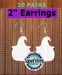 Witch hat pumpkin - earrings size 2 inch - BULK PURCHASE 10pair