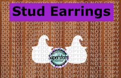 10 or 20 pair bulk buy - Witch hat pumpkin half inch studs for earrings