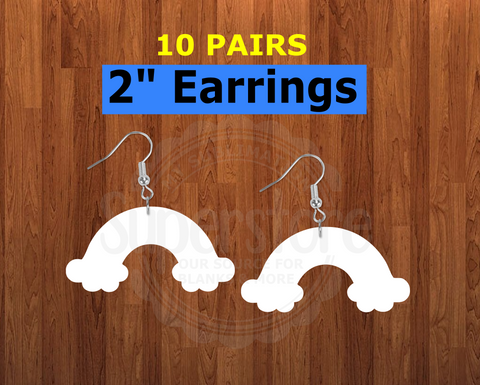 Rainbow earrings size 2 inch - BULK PURCHASE 10pair