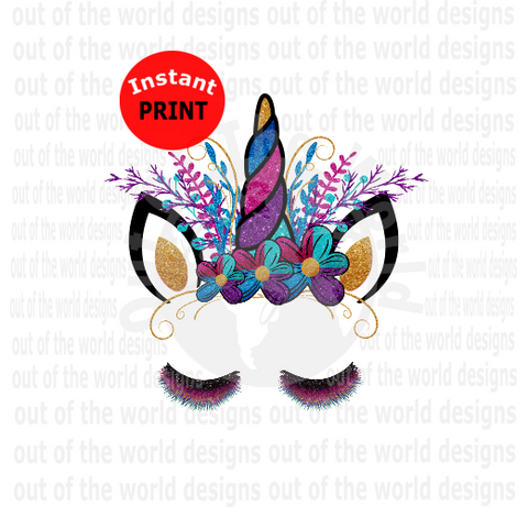 Glitter fun Unicorn (Instant Print) Digital Download
