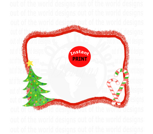 Christmas Frame add your on words or design in the middle (Instant Print) Digital Download