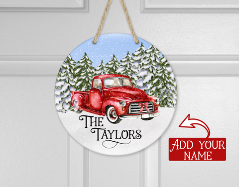 (Instant Print) Digital Download - Red truck winter snow design - made for our blanks