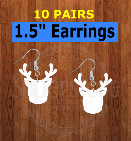 Reindeer earrings size 1.5 inch - BULK PURCHASE 10pair