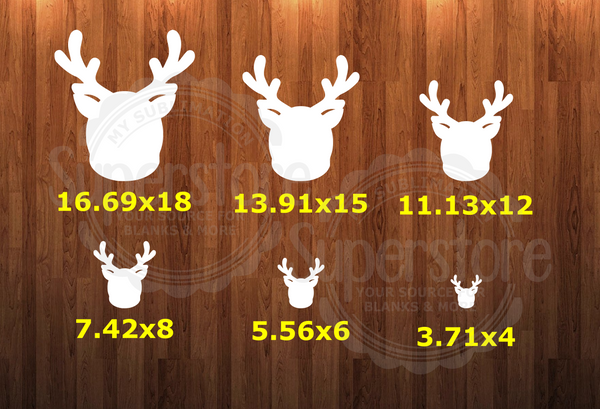 WithOUT holes - Reindeer shape - 6 different sizes - Sublimation Blanks