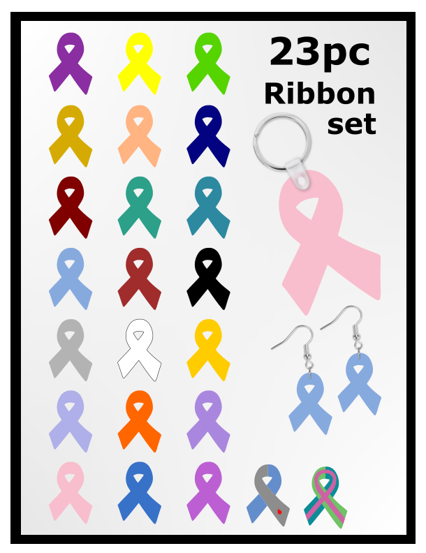 (Instant Print) Digital Download - 23pc cancer ribbon designs - made f ...