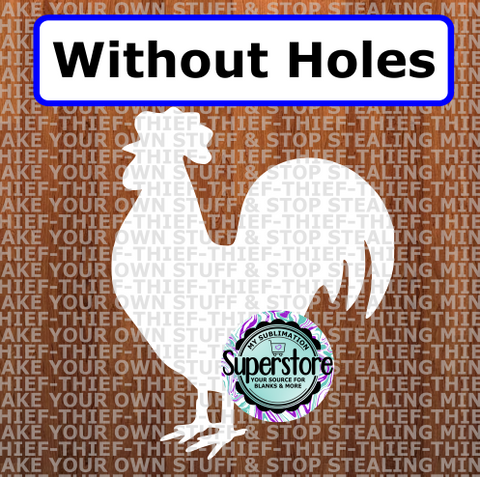 Rooster - withOUT holes - Wall Hanger - 5 sizes to choose from - Sublimation Blank