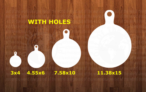 With holes - Round cutting board - 4 sizes to choose from - Sublimation Blank  - 1 sided  or 2 sided options