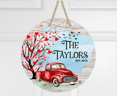 (Instant Print) Digital Download - Personalize yours-  Love red truck round  - Made for our  blanks