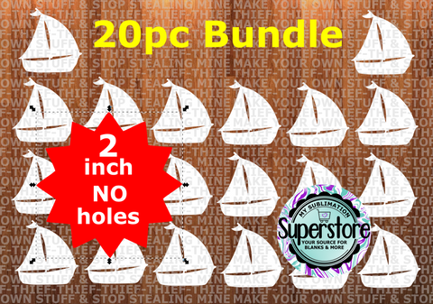 2 inch - Sail Boat - (great for badge reels & hairbow centers)
