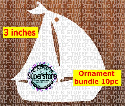 Sail Boat - with hole - Ornament Bundle Price