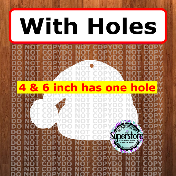 Santa hat - WITH holes - Wall Hanger - 5 sizes to choose from - Sublimation Blank