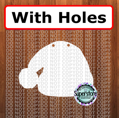 Santa hat - WITH holes - Wall Hanger - 5 sizes to choose from - Sublimation Blank