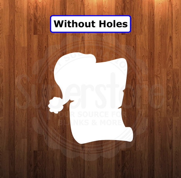 WithOUT holes - Santa hat with scroll shape - 6 different sizes - Sublimation Blanks