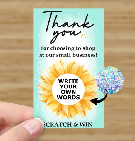 Shimmer - scratch to win sunflower cards - bundle deals