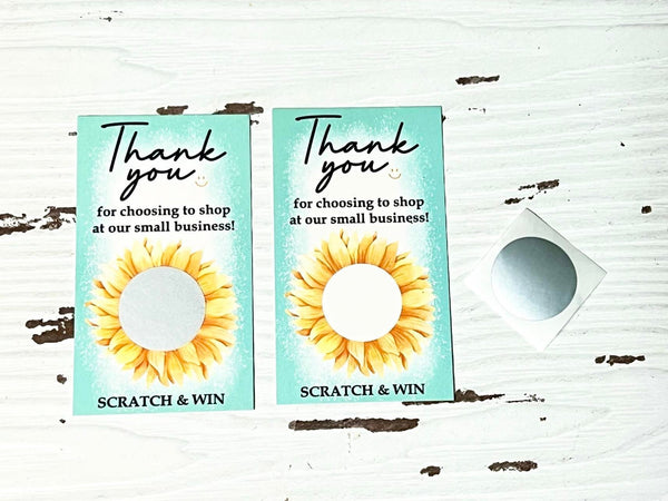 Silver - scratch to win sunflower cards - bundle deals