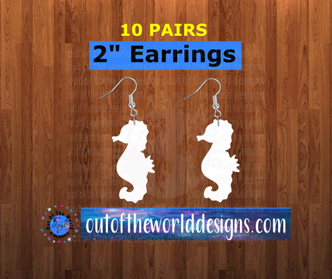 Seahorse earrings size 2 inch - BULK PURCHASE 10pair
