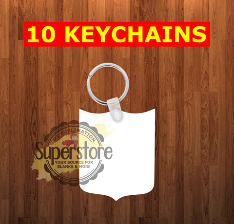 Sheild Keychain - Single sided or double sided - Sublimation Blank