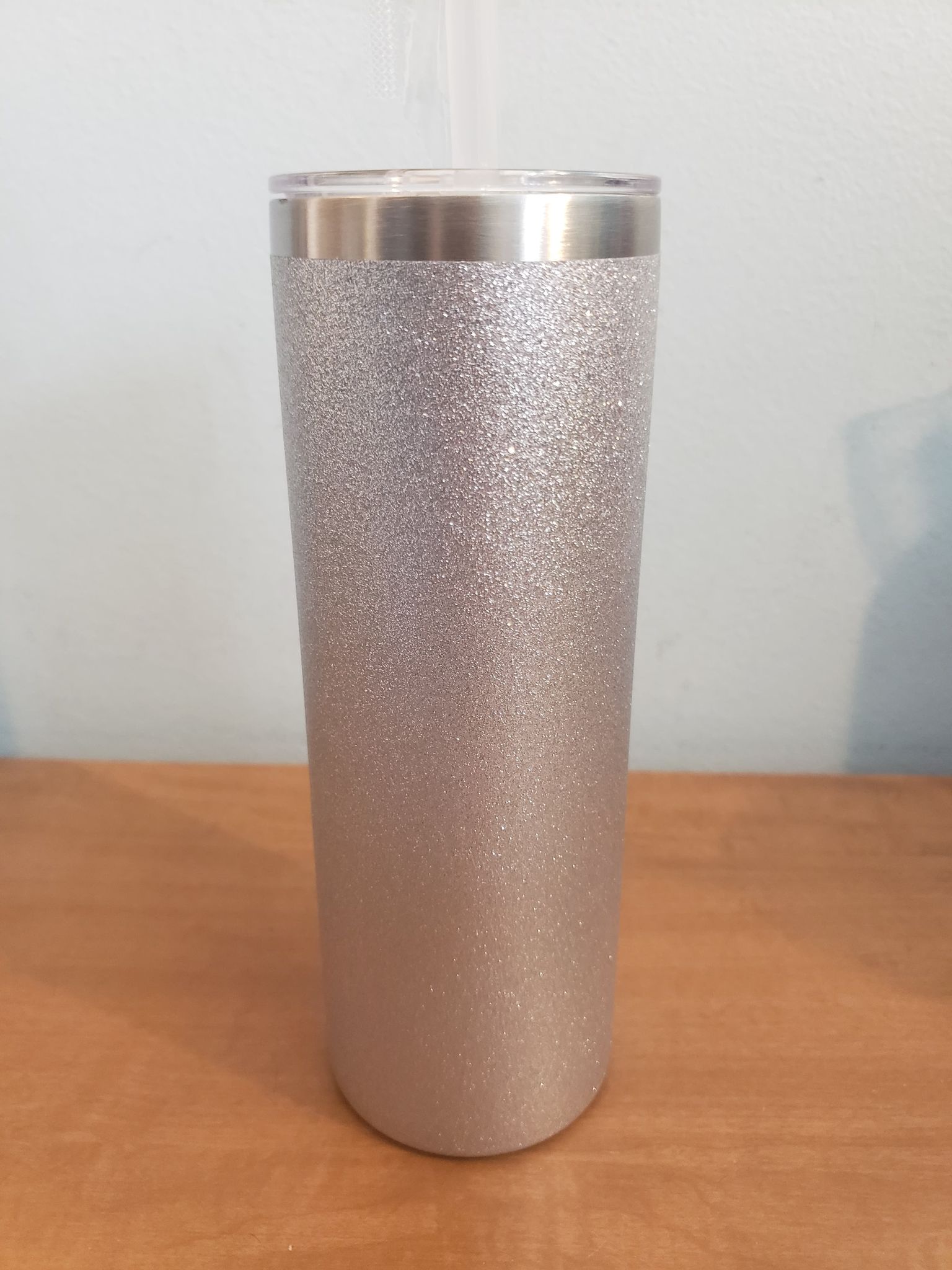 Silver glitter 20oz tumbler